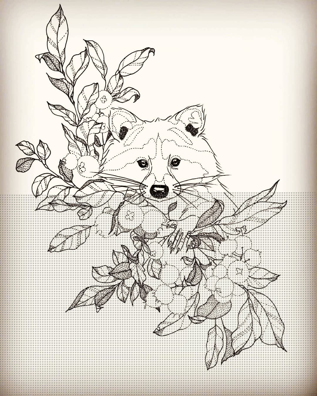 暴先生小花熊纹身手稿