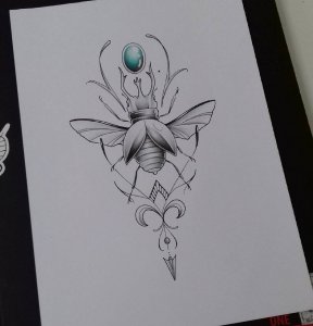 巫先生昆虫纹身手稿