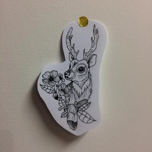 做叉车工的莫先生麋鹿花纹身手稿