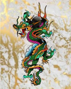 做硬件维护的梁先生传统龙纹身手稿