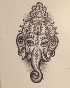 象神纹身手稿